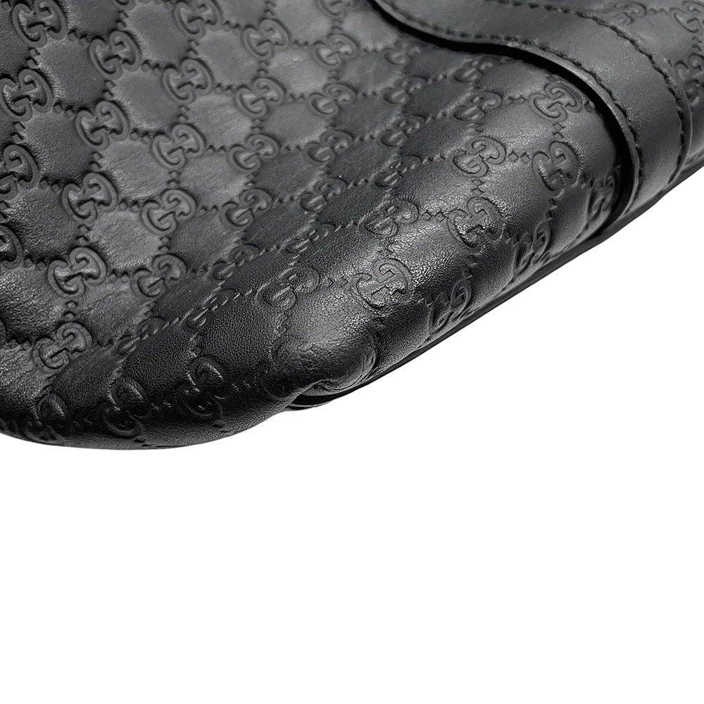 Gucci Tote Micro Guccissima Leather 2-Way Shoulder Bag Black — view 7