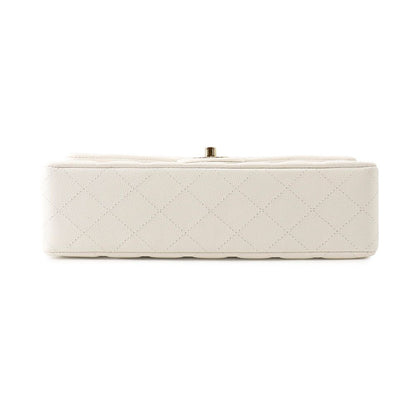 Chanel Chain Shoulder Bag Quilted 25 CC Logo Caviar Leather Double White — view 3