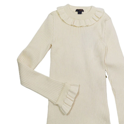Louis Vuitton Frill Color Rib Knit Mini Dress Long Sleeve Short Length Sweater — view 4