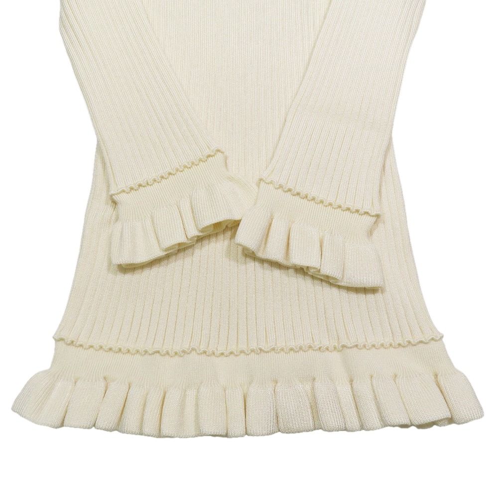 Louis Vuitton Frill Color Rib Knit Mini Dress Long Sleeve Short Length Sweater — view 5