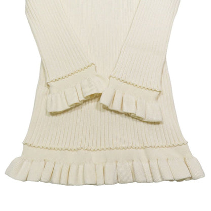 Louis Vuitton Frill Color Rib Knit Mini Dress Long Sleeve Short Length Sweater — view 5