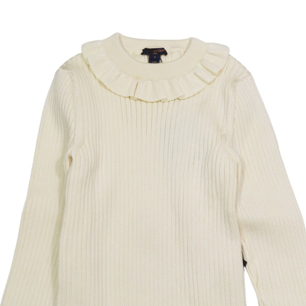Louis Vuitton Frill Color Rib Knit Mini Dress Long Sleeve Short Length Sweater — view 3