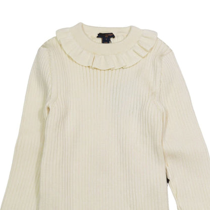 Louis Vuitton Frill Color Rib Knit Mini Dress Long Sleeve Short Length Sweater — view 3