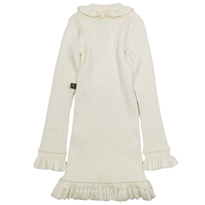 Louis Vuitton Frill Color Rib Knit Mini Dress Long Sleeve Short Length Sweater — view 2