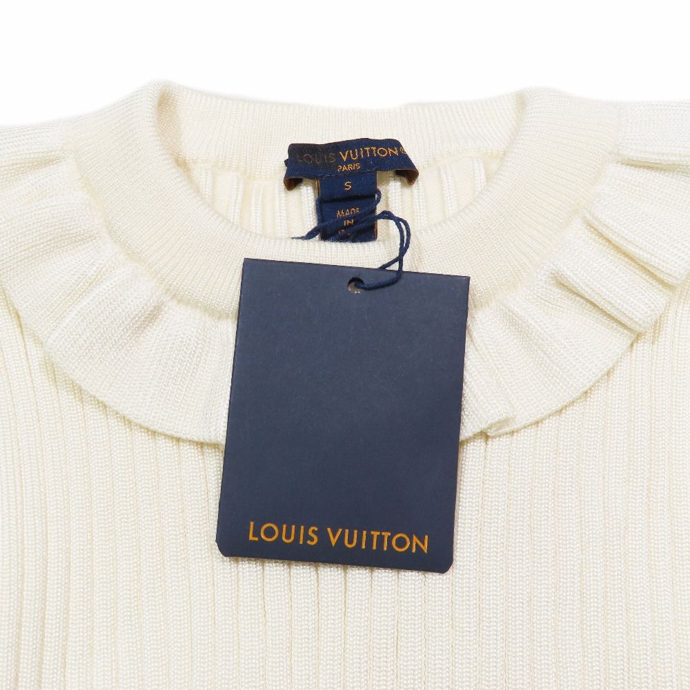 Louis Vuitton Frill Color Rib Knit Mini Dress Long Sleeve Short Length Sweater — view 7
