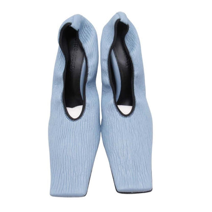 Bottega Veneta Crunch Calfskin Pumps Square Toe Light Blue — view 2