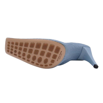 Bottega Veneta Crunch Calfskin Pumps Square Toe Light Blue — view 5