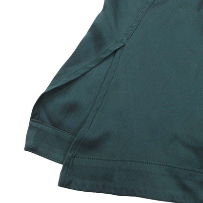 Bottega Veneta Silk Twill Shirt Dress Long Sleeve Maxi Flare Dark Green 36 — view 8