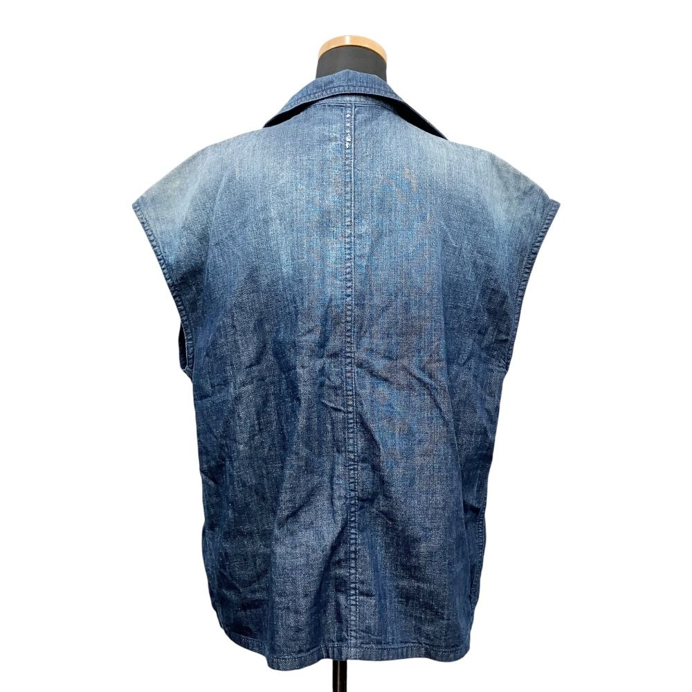 Dior Denim Vest Bee Embroidery Sleeveless Shirt Jacket Blue Indigo — view 2
