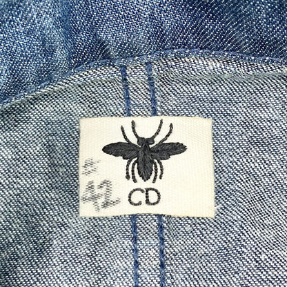 Dior Denim Vest Bee Embroidery Sleeveless Shirt Jacket Blue Indigo — view 6