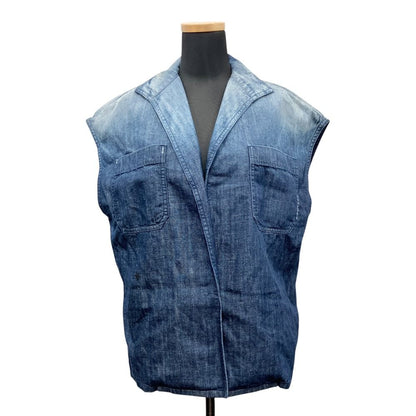 Dior Denim Vest Bee Embroidery Sleeveless Shirt Jacket Blue Indigo