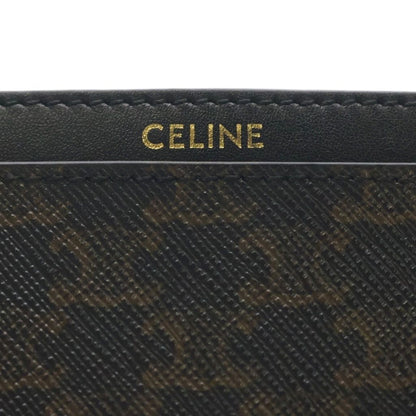 Celine Triomphe Card Case Leather Brown Black — view 5