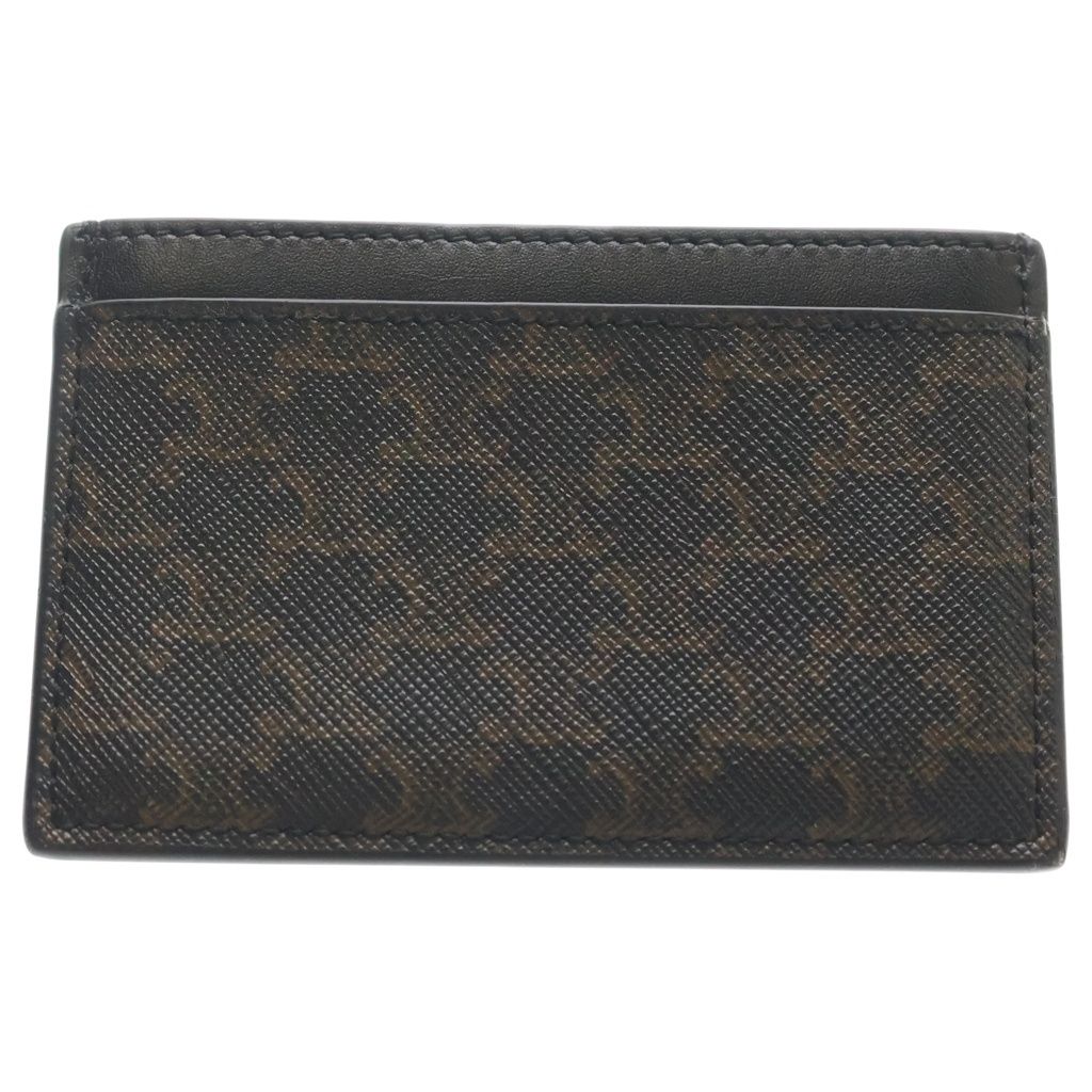 Celine Triomphe Card Case Leather Brown Black — view 2