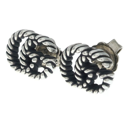 Gucci Double G Twist Logo Earrings Silver