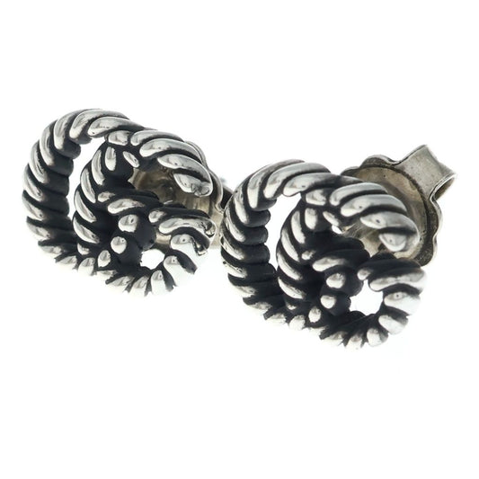 Gucci Double G Twist Logo Earrings Silver