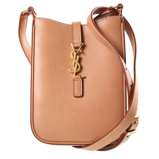 Saint Laurent Paris Le 5 A 7 Cassandra Leather Shoulder Bag Beige