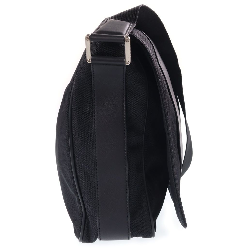 Loewe Leather Canvas Contrast Shoulder Bag Black — view 3
