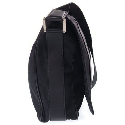 Loewe Leather Canvas Contrast Shoulder Bag Black — view 3