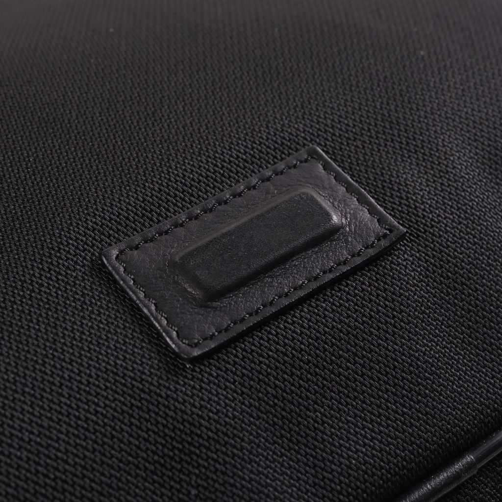 Loewe Leather Canvas Contrast Shoulder Bag Black — view 6