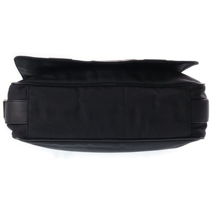 Loewe Leather Canvas Contrast Shoulder Bag Black — view 4