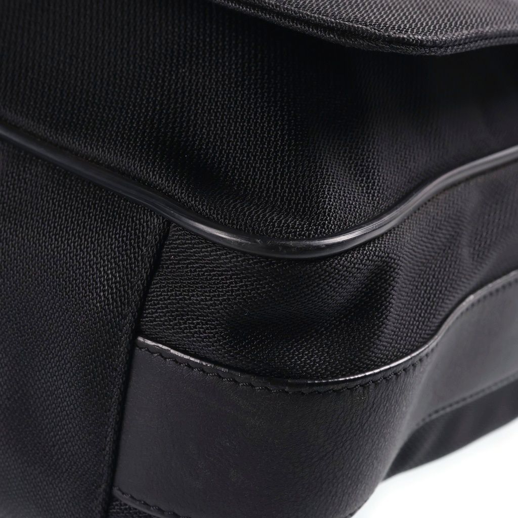 Loewe Leather Canvas Contrast Shoulder Bag Black — view 5