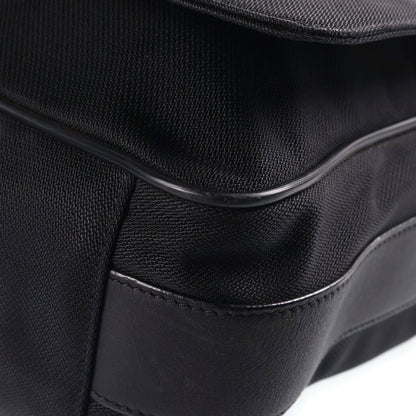 Loewe Leather Canvas Contrast Shoulder Bag Black — view 5