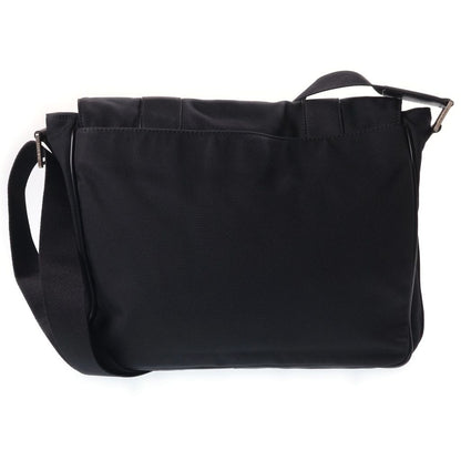 Loewe Leather Canvas Contrast Shoulder Bag Black — view 2