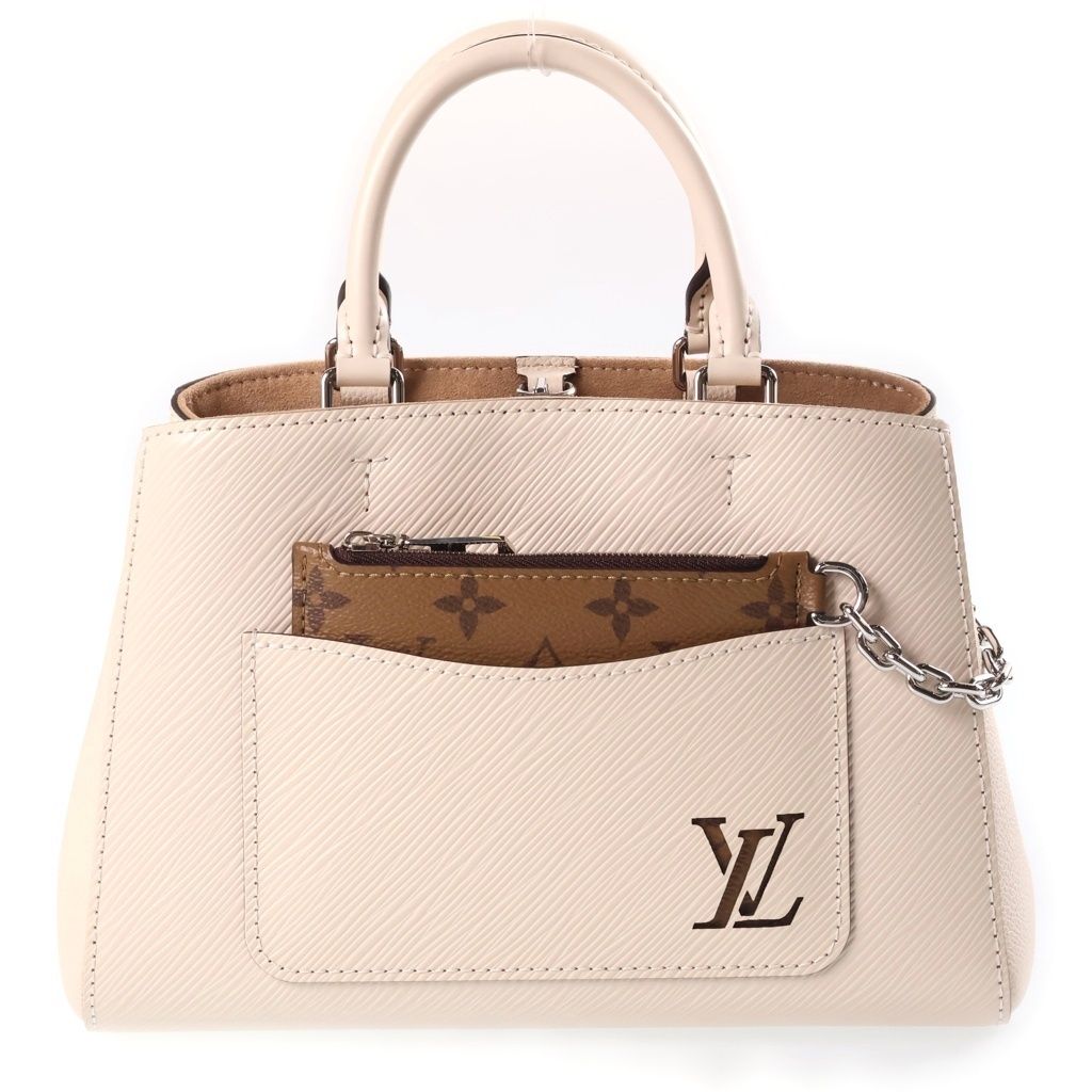 Louis Vuitton Epi Marelle Tote BB Quartz 2-Way Shoulder Bag Ivory Brown Leather