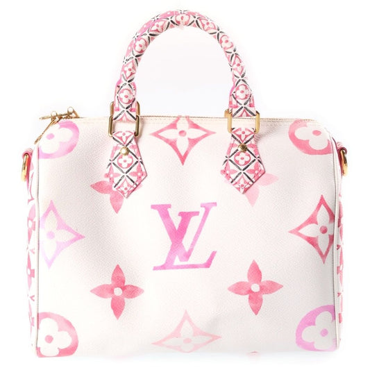 Louis Vuitton by the Pool Monogram Giant Rose Speedy Bandouliere 25 Boston Bag