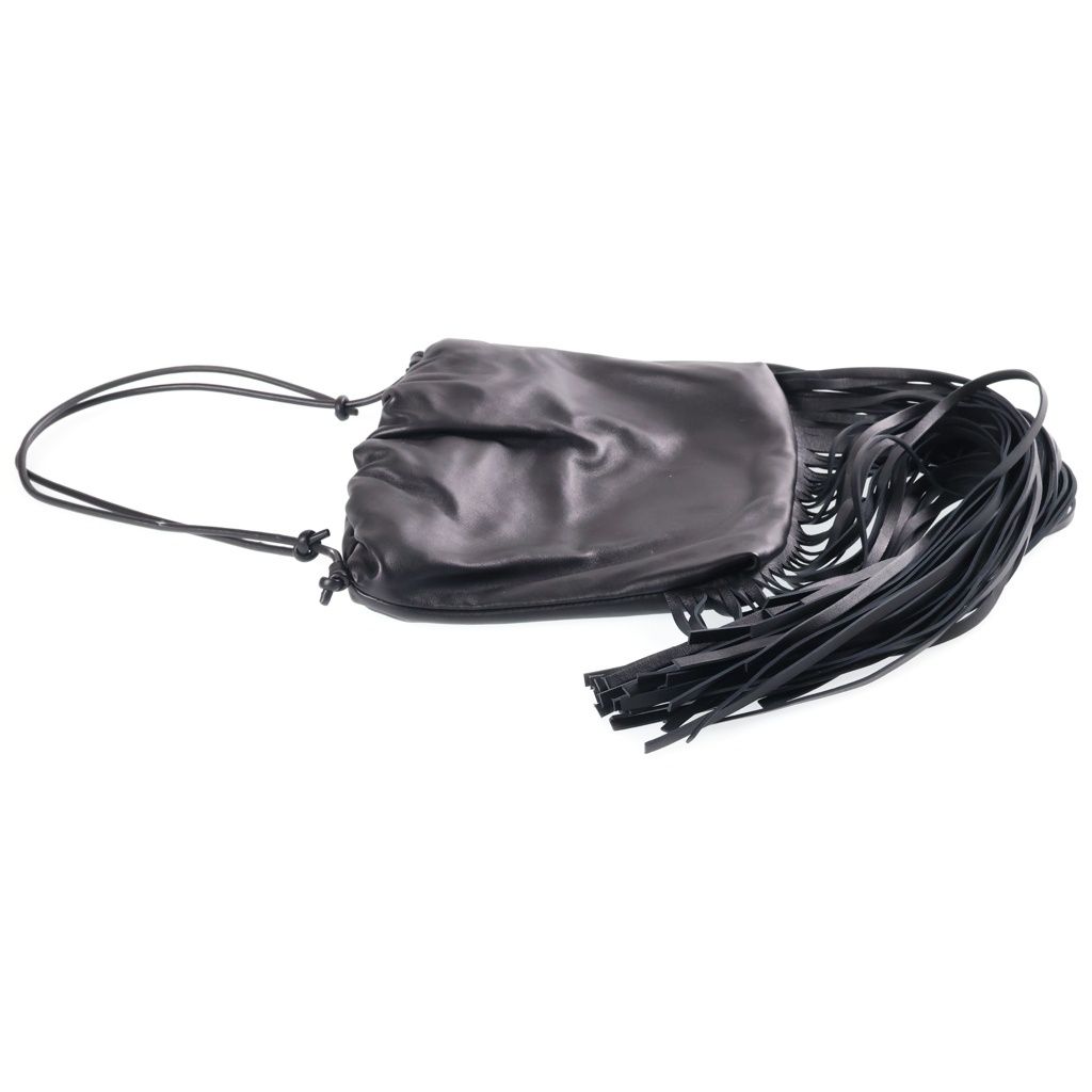Bottega Veneta Fringe Shoulder Bag Black Leather — view 3