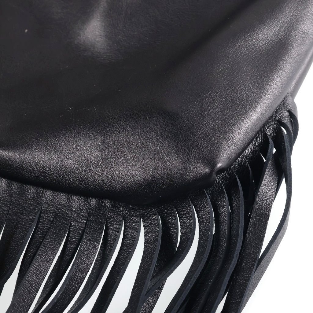 Bottega Veneta Fringe Shoulder Bag Black Leather — view 5