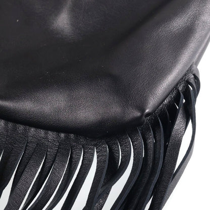 Bottega Veneta Fringe Shoulder Bag Black Leather — view 5