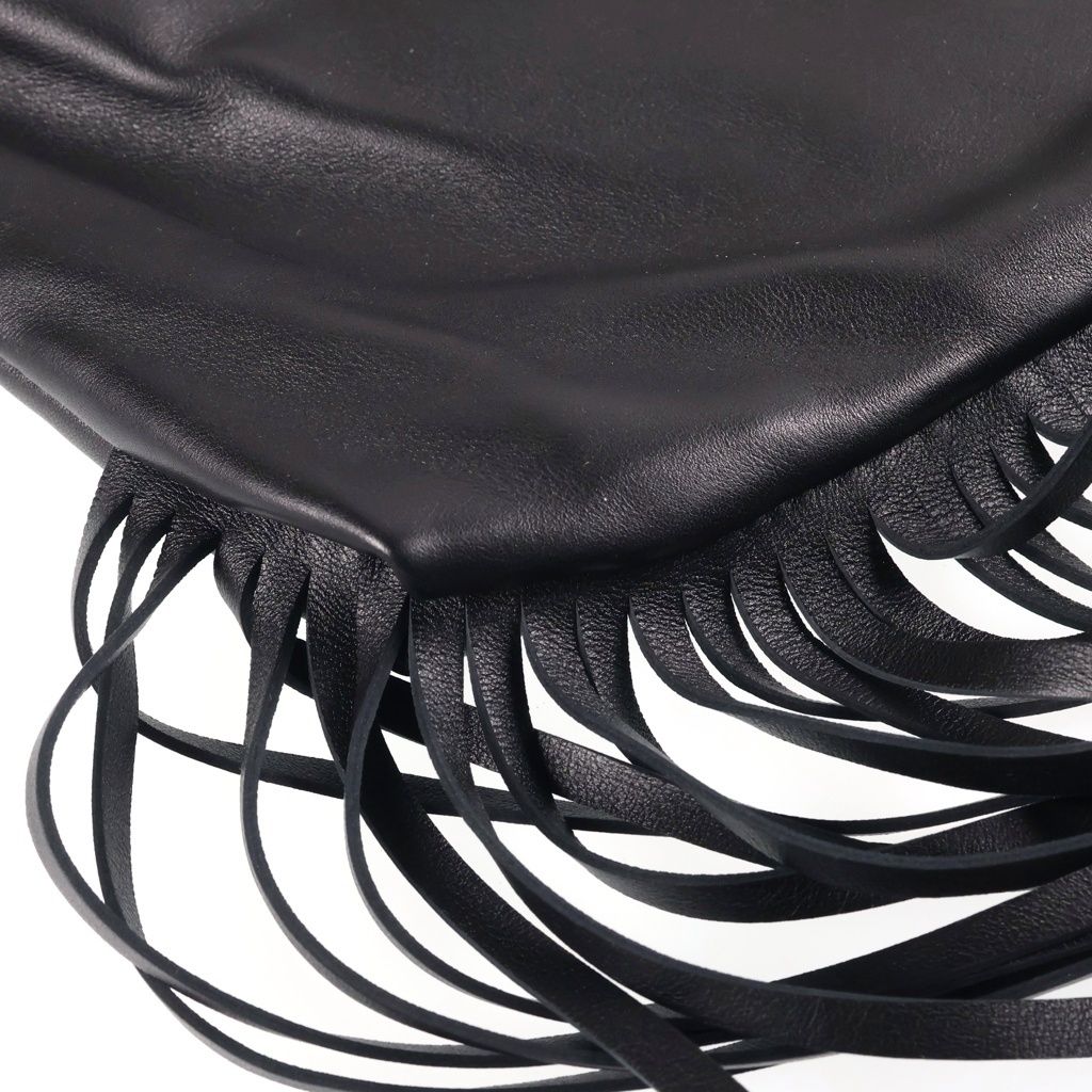 Bottega Veneta Fringe Shoulder Bag Black Leather — view 4