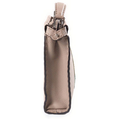 Fendi 2-Way Leather Peekaboo Selleria Banana Shoulder Bag Beige — view 3