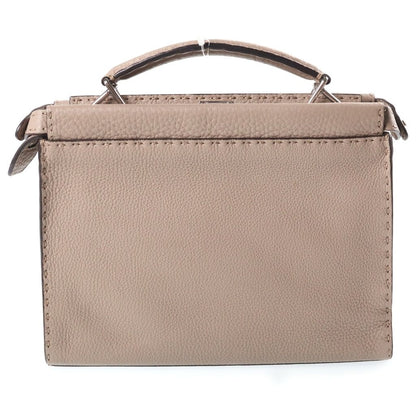 Fendi 2-Way Leather Peekaboo Selleria Banana Shoulder Bag Beige — view 2