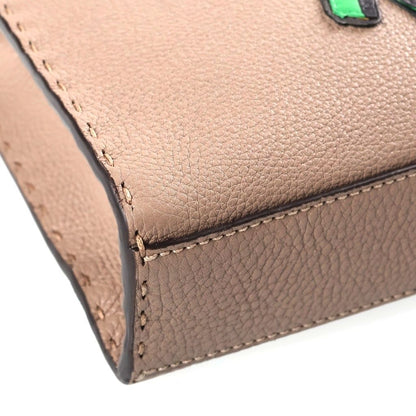 Fendi 2-Way Leather Peekaboo Selleria Banana Shoulder Bag Beige — view 5