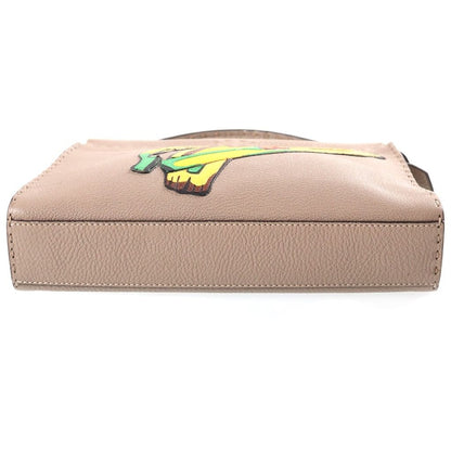 Fendi 2-Way Leather Peekaboo Selleria Banana Shoulder Bag Beige — view 4