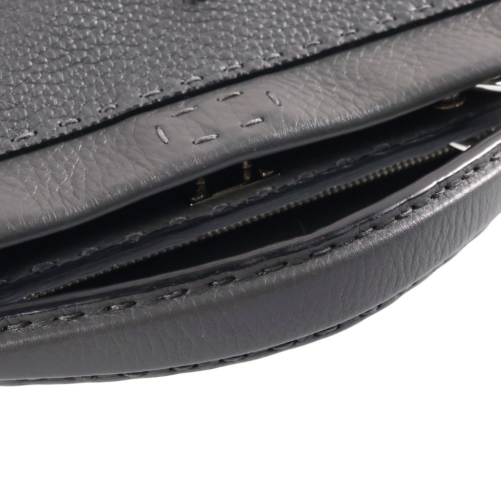Fendi Peekaboo Mini Fit Front Design Handbag Gray — view 6