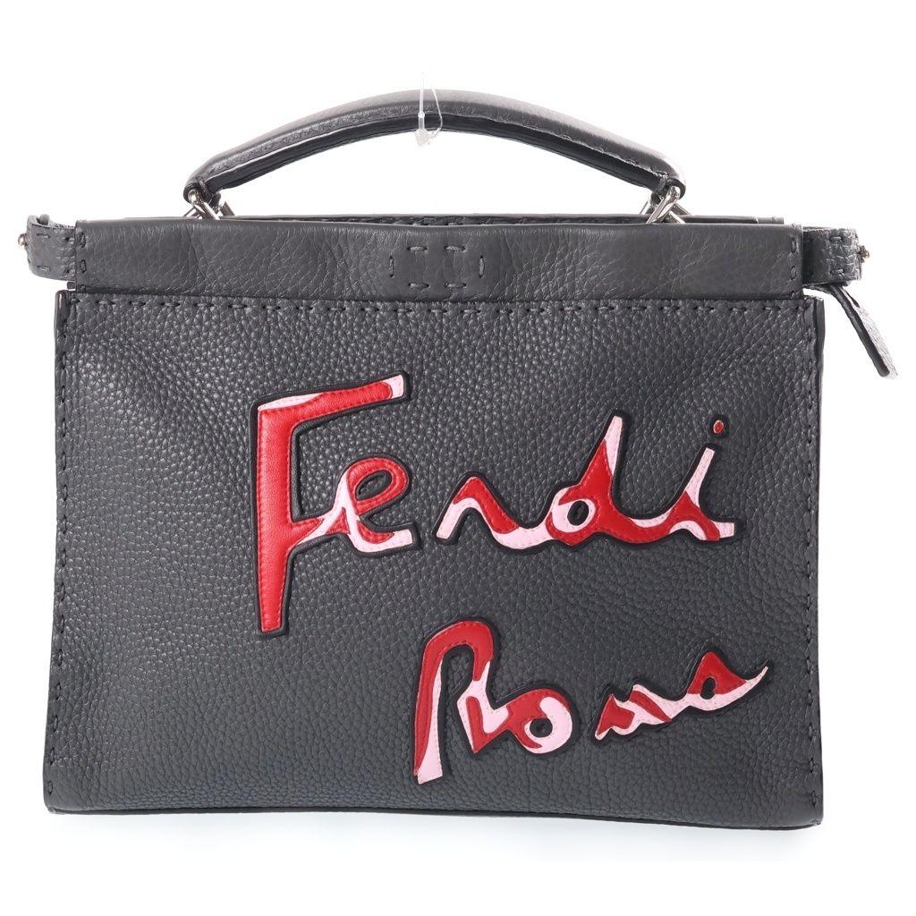 Fendi Peekaboo Mini Fit Front Design Handbag Gray