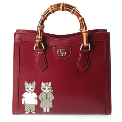 Gucci Yuko Higuchi Diana Medium Tote Bag Leather Bordeaux