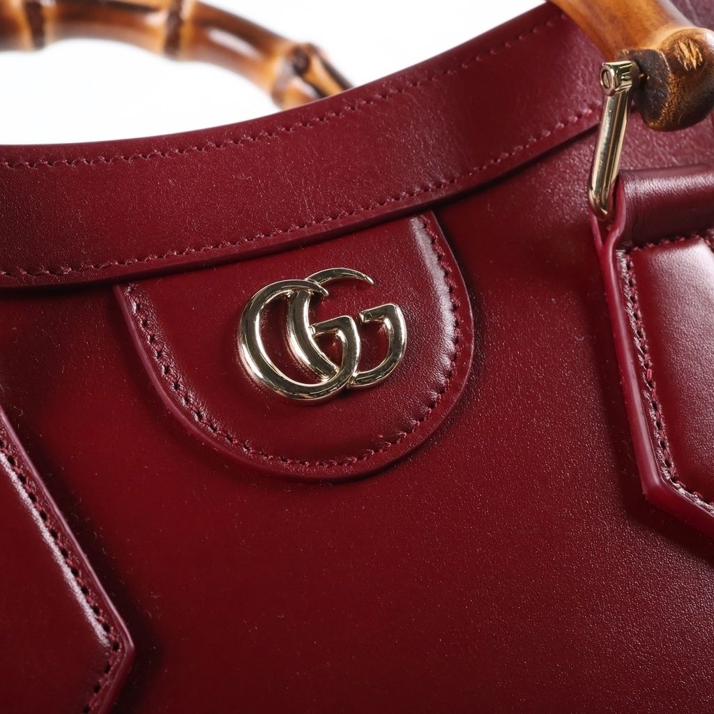 Gucci Yuko Higuchi Diana Medium Tote Bag Leather Bordeaux — view 7