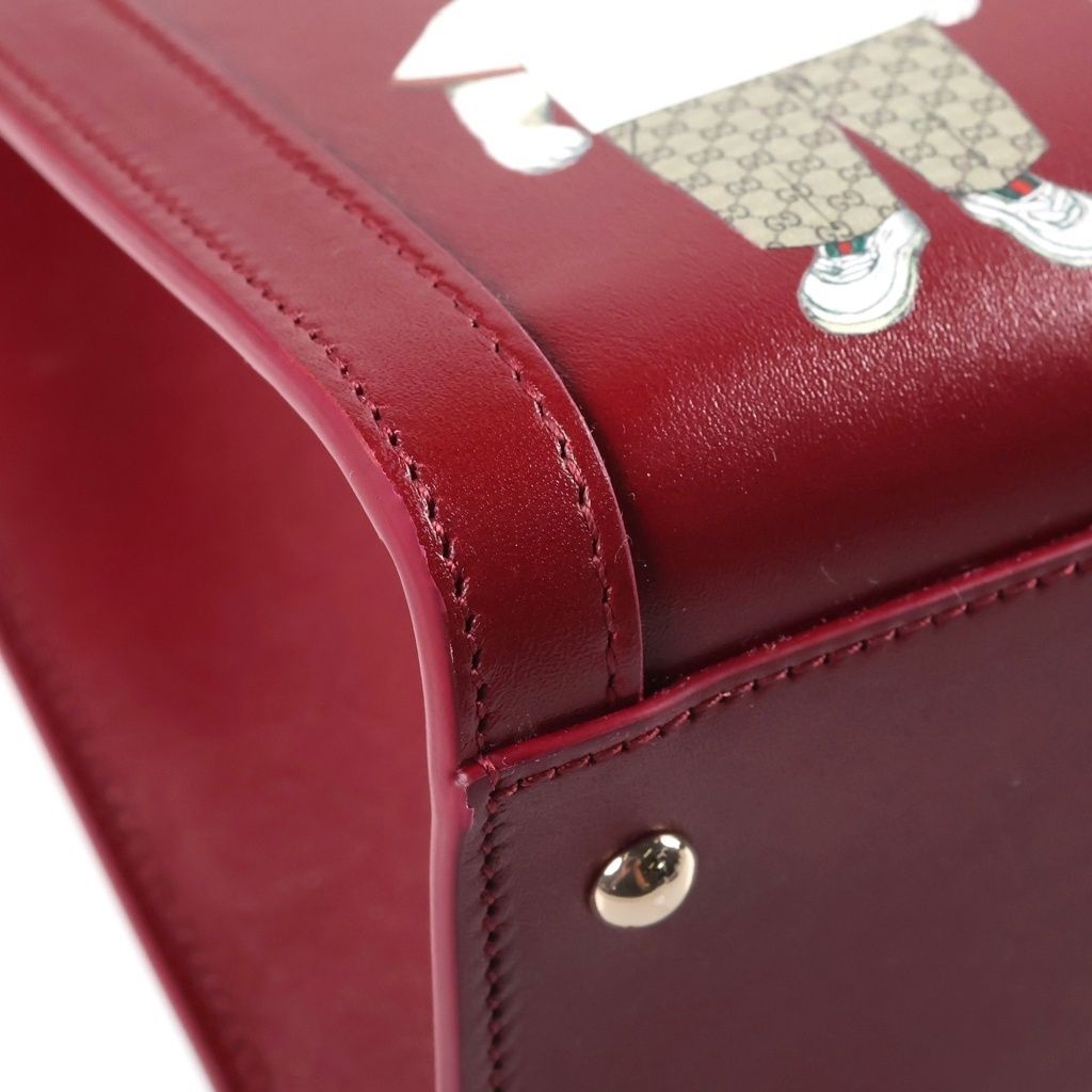 Gucci Yuko Higuchi Diana Medium Tote Bag Leather Bordeaux — view 5