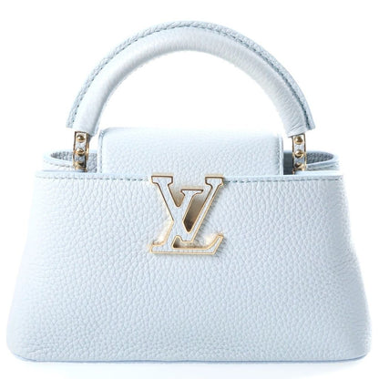 Louis Vuitton Capucines East West Mini Handbag 2-Way Back Pearl Taurillon