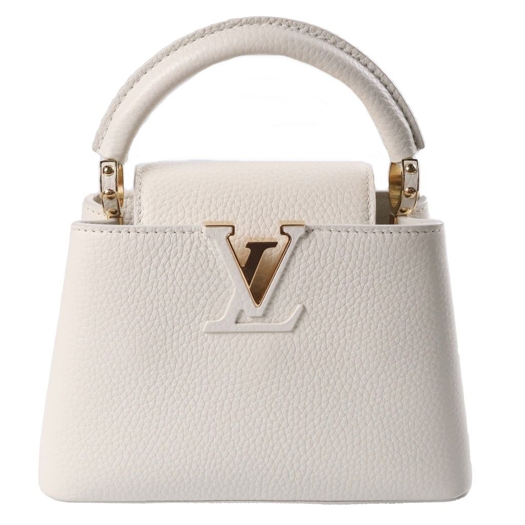 Louis Vuitton Capucines Mini 2-Way Shoulder Bag White Taurillon Leather