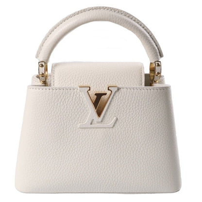 Louis Vuitton Capucines Mini 2-Way Shoulder Bag White Taurillon Leather