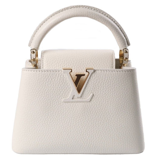 Louis Vuitton Capucines Mini 2-Way Shoulder Bag White Taurillon Leather