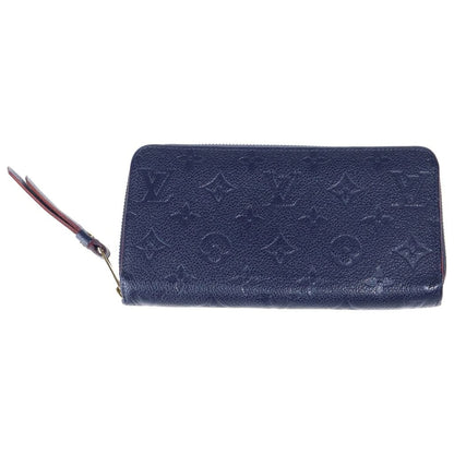 Louis Vuitton Monogram Empreinte Zippy Wallet Round Zip Leather Navy