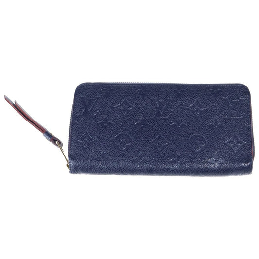 Louis Vuitton Monogram Empreinte Zippy Wallet Round Zip Leather Navy