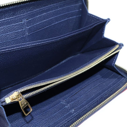 Louis Vuitton Monogram Empreinte Zippy Wallet Round Zip Leather Navy — view 4