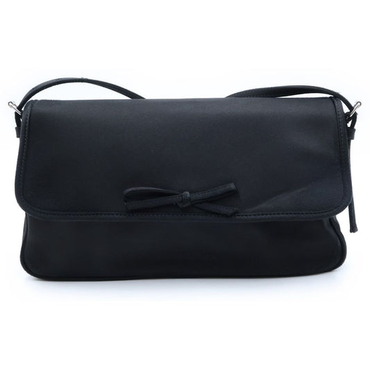 Balenciaga Leopolda Pochette Satin Shoulder Bag Black